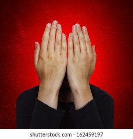 Man Without Face On Red Backround 스톡 사진 162459197 | Shutterstock