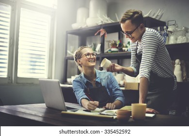 Man Woman Craftsman Talking Ideas Concept - Powered by Shutterstock