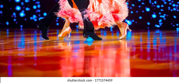 Man and woman dancer latino international dancing.  Ballroom dancing is a team sport