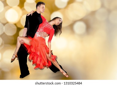 Man And A Woman Dancing Salsa