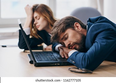 Man Fell Asleep On The Desk Stock Photos Images Photography Shutterstock