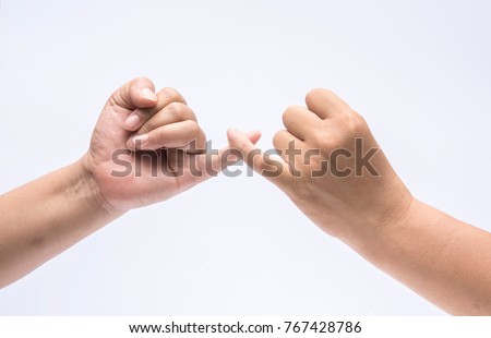 Man and woman finger holding together,concept friendship sign
