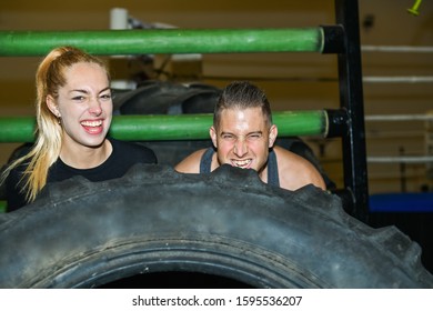 Man And Woman Growl Jokingly At The Camera