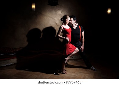 A Man And A Woman In The Most Romantic Dance: Tango. Please See More Images From The Same Shoot.