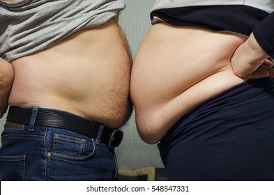 Man And Woman, Obese Couple