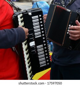 Man And Woman Playing Traditional Music In Ballybunion Ireland