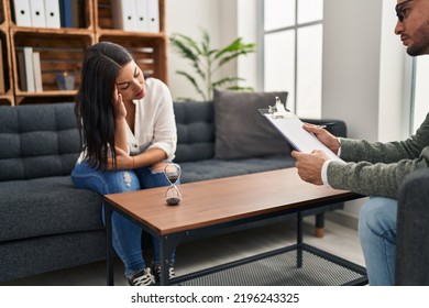 Man And Woman Psychology And Patient Having Psychologist Session At Psychology Clinic