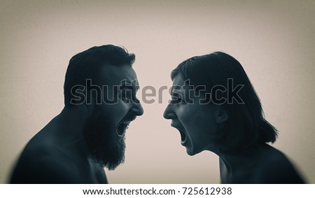 Similar – Man and woman face each other