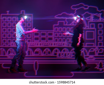 vr love images stock photos vectors shutterstock https www shutterstock com image photo man woman using vr headset get 1598845714