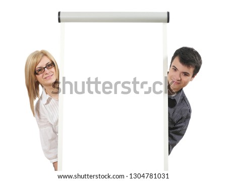 Man and woman with whiteboard