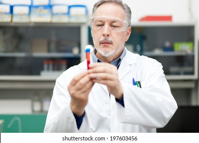 Man at work in a chemical laboratory 