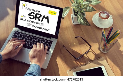 Man Work SRM Supplier Relationship Management  Assessment Enterprise Analysis  Man Hand On Table Business, Coffee, Split Tone