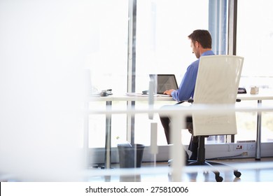 Man Working Alone In A Modern Office