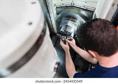 Man working at a machine