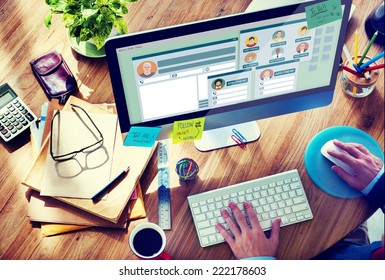 A Man Working in the Office with Computer - Shutterstock ID 222178603