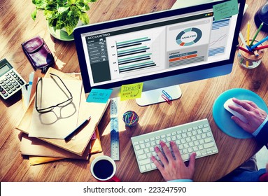 Man Working in the Office Regarding Accounting - Shutterstock ID 223247590