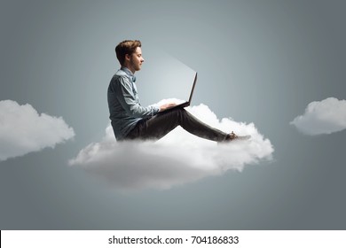 Man Working On A Cloud