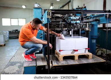 Man Working In Printing Factory