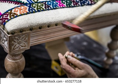 Man Working In Upholstery Workshop
