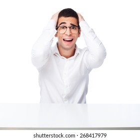 Man Worried On Table