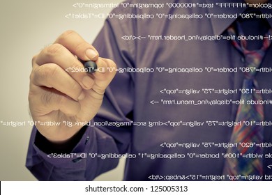 Man Write A Computer Source Code