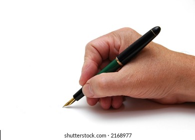 Man writing with fountainpen