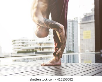 Man Yoga Practice Pose Training Concept