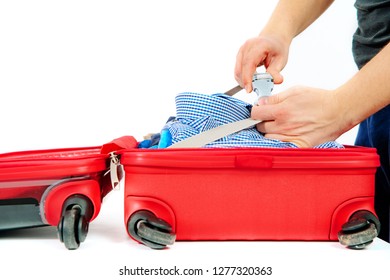 Similar Images Stock Photos Vectors Of Woman Putting Clothes In