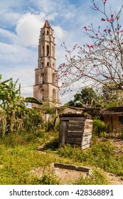 Manaca Iznaga Tower In Valle De Los Ingenios Valley Near Trinidad, Cuba. Tower Was Used To Watch The Slaves Working On Sugar Cane Plantation.