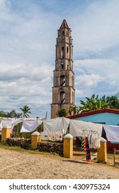 Manaca Iznaga Tower In Valle De Los Ingenios Valley Near Trinidad, Cuba. Tower Was Used To Watch The Slaves Working On Sugar Cane Plantation.