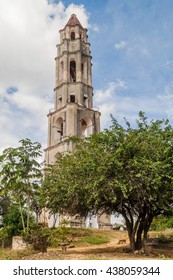 Manaca Iznaga Tower In Valle De Los Ingenios Valley Near Trinidad, Cuba. Tower Was Used To Watch The Slaves Working On Sugar Cane Plantation.