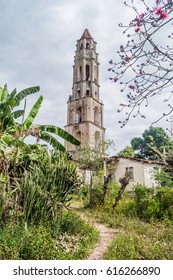 Manaca Iznaga Tower In Valle De Los Ingenios Valley Near Trinidad, Cuba. Tower Was Used To Watch The Slaves Working On Sugar Cane Plantation.