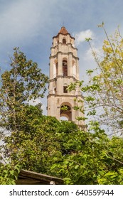 Manaca Iznaga Tower In Valle De Los Ingenios Valley Near Trinidad, Cuba. Tower Was Used To Watch The Slaves Working On Sugar Cane Plantation.