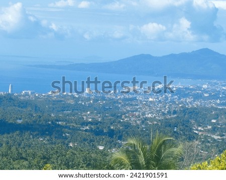 Manado city January 29 2024

beautiful landscape view from top hill that show Manado city 