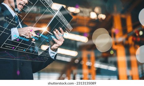 management, analysis, chart, dashboard, progress, planning, task, schedule, growth, team. business man check progress project at dashboard by tablet. management schedule and task for team to plan.
