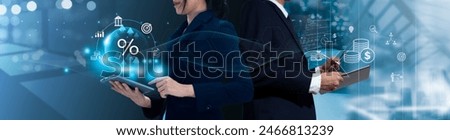A management team or executive CFO predicting the company's annual revenue and expenses is part of the budget and financial planning idea. Corporate strategy and yearly plan financing