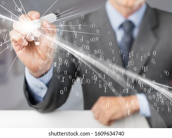 Manager engineer analyzing and control automation concept