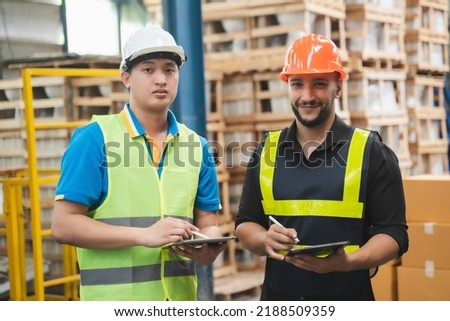 Manager  using tablet Checke-Commerce Online Orders e-businessonline. In store Background Warehouse Retail Center with  boxes global logistics network  Products Delivery Infographics in Logistics
