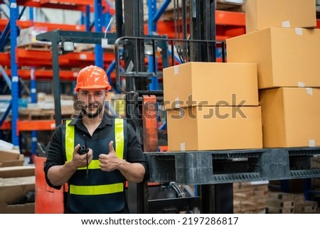 Manager  using tablet Checke-Commerce Online Orders e-businessonline. In store Background Warehouse Retail Center with  boxes global logistics network  Products Delivery Infographics in Logistics