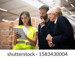Managers checking the list of products