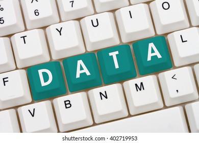 Managing your computer data, A close-up of a keyboard with teal highlighted text Data