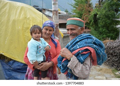 Manali, Himachal Pradesh - June 8, 2016: Smile Of A Baby Creates A Joy In Whole Family Body Language.