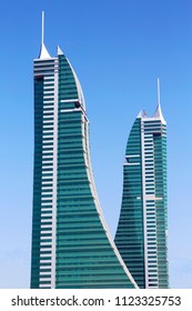 MANAMA BAHRAIN - 31/01/2016; Architectural detail of the 'Bahrain financial harbour towers', architect A.J. architects