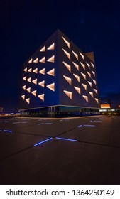 Manama, Bahrain Bay, Bahrain - March 19, 2019: Arcapita Mosque In Bahrain Bay, Modern Architecture Mosque.