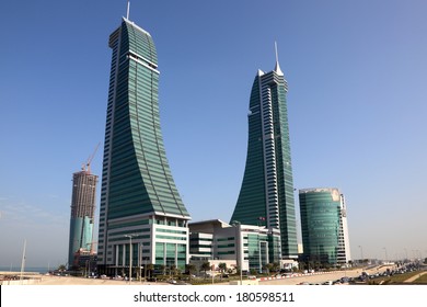 MANAMA, BAHRAIN - DEC 19: Bahrain Financial Harbour Skyscrapers in Manama. December 19th 2013 in Manama, Kingdom of Bahrain, Middle East