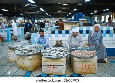 Manama, Bahrain - December 11 2006: Local Vendors Of Fish In The Central Market