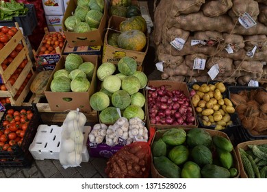 Manama, Bahrain - February 16 2019: Vegetable and fruit market in Manama city