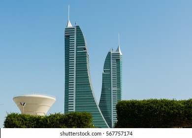 MANAMA , BAHRAIN - January 27: A view of Bahrain Financial Harbour buildings in day light, Manama, Bahrain on January 27, 2017