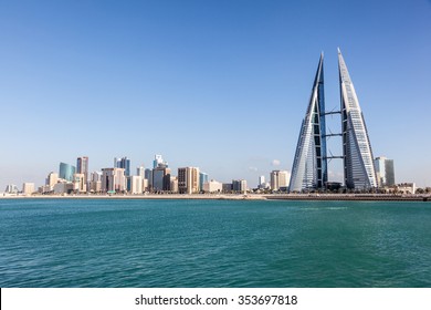 MANAMA, BAHRAIN - NOV 14: Skyline Of Manama City With The World Trade Center Skyscraper. November 14, 2015 In Manama, Kingdom Of Bahrain