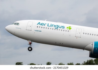 Manchester Airport, United Kingdom - 9 June, 2022: Aer Lingus Airbus A330 (G-EIDY) Departing For Orlando (MCO), United States.